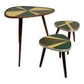 Ensemble de 3 tables à plantes restaurées, années 1960