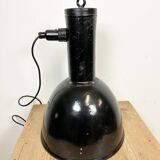 Industrial Black Enamel Factory Hanging Lamp, 1950s