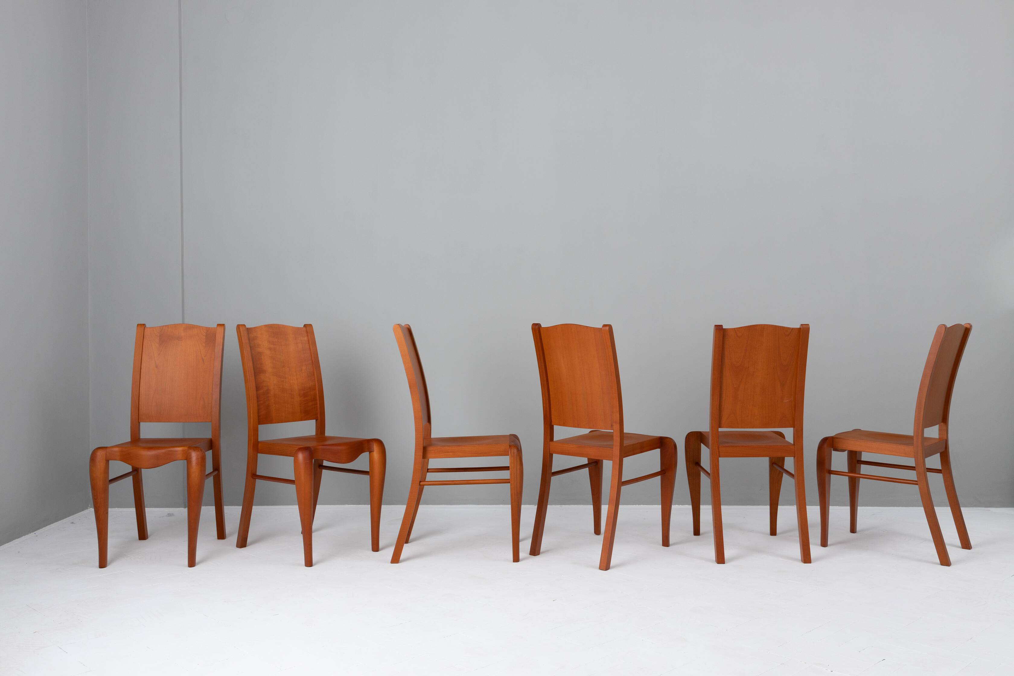 Set of 6 of "Placide of Wood" Chairs by Philippe Starck for Driade, 1989