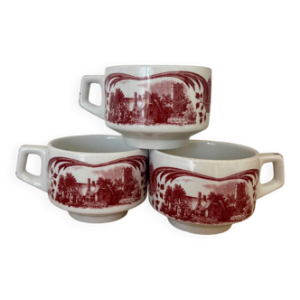 Set of 3 English cups Constable Grindley Staffordshire