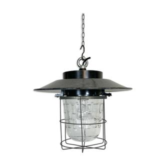 Industrial cage pendant lamp, 1960s