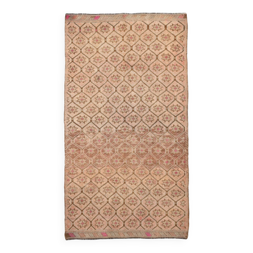 5x10 Peach & Brown Persian Kilim Rug, 166x300Cm