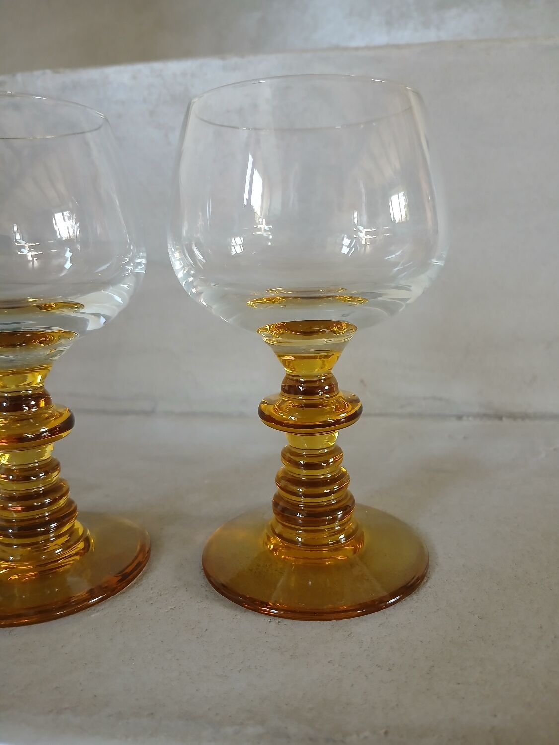 2 antique wine glasses