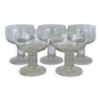 5 transparent glass wine glasses Codec