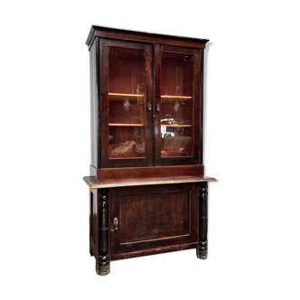 Vintage display cabinet, bookcase with glass doors
