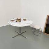 60s marble table with chrome cross base