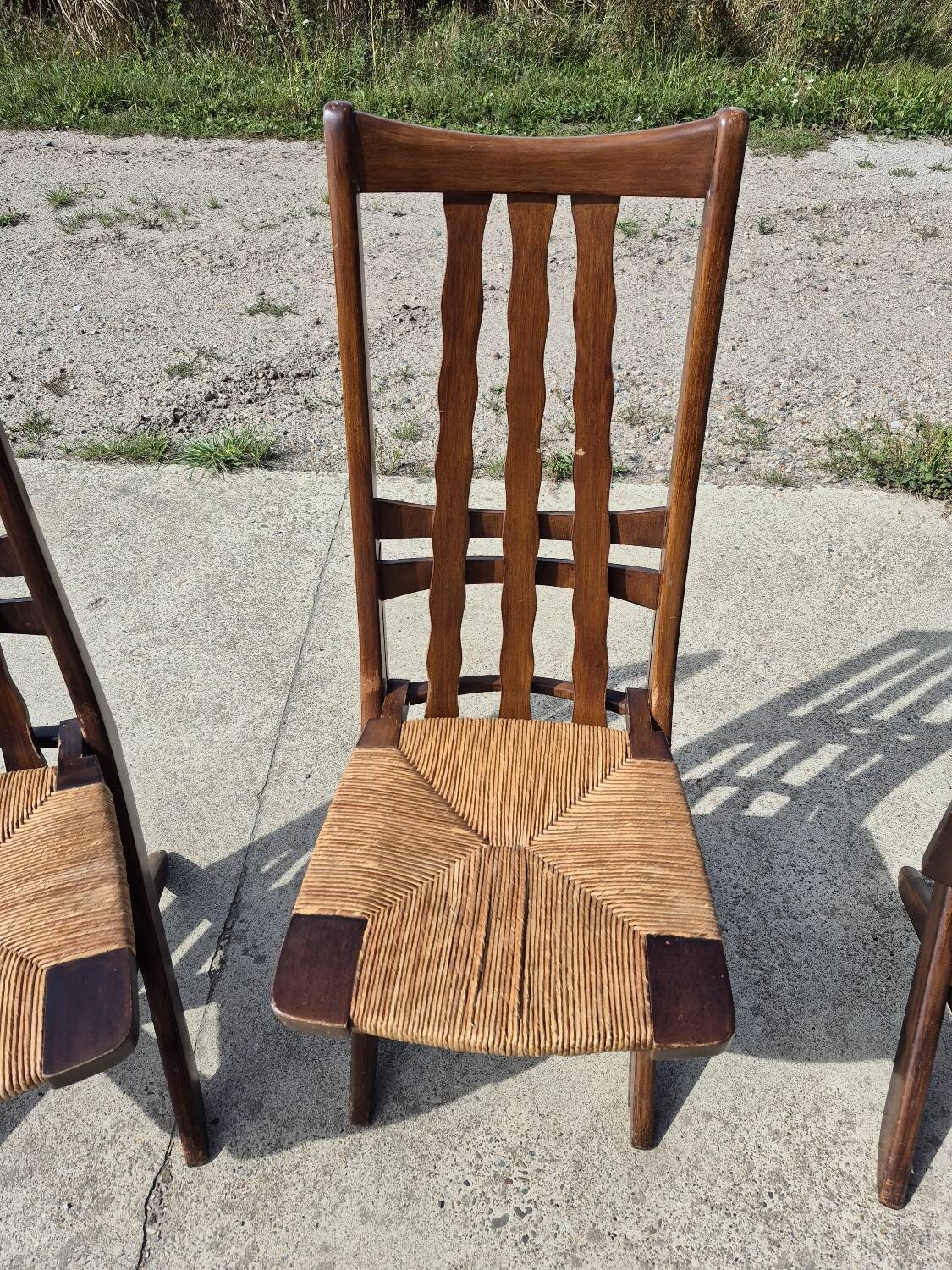 Set 4 vintage Triconfort France adjustible 1960s deckchair