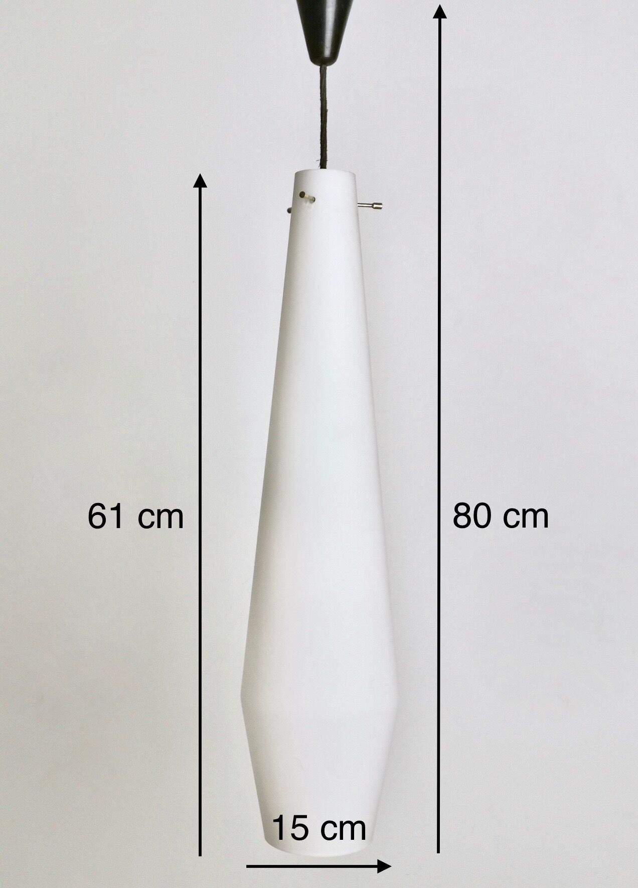 Vintage encased glass and brass pendant by Stilnovo, Italy