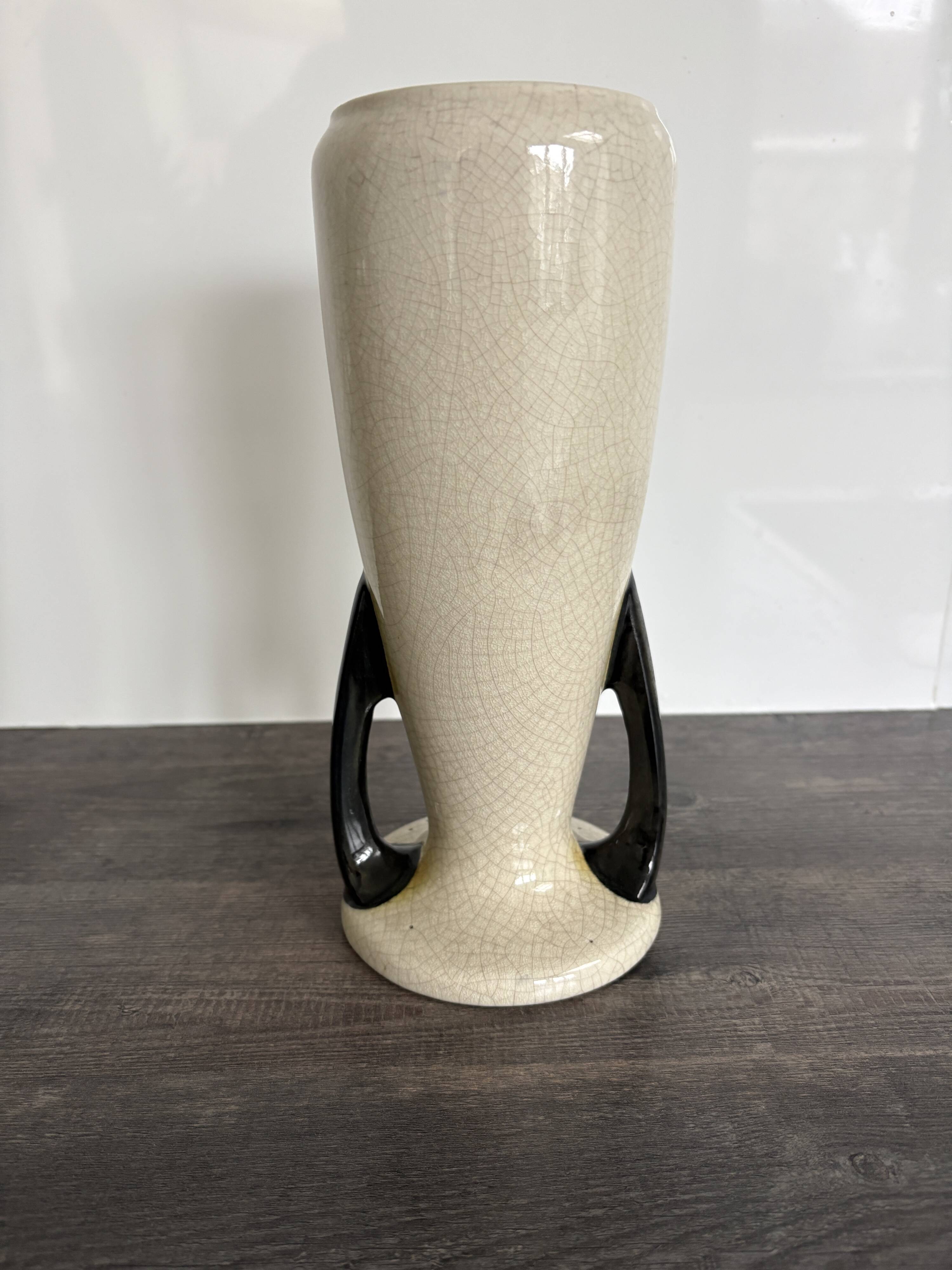 Art Deco Vase AMC Wasmuël - Crackled Ceramic