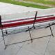 Vintage foldable wrought iron wood garden bench