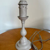 Gray patina pewter candle holder lamp base
