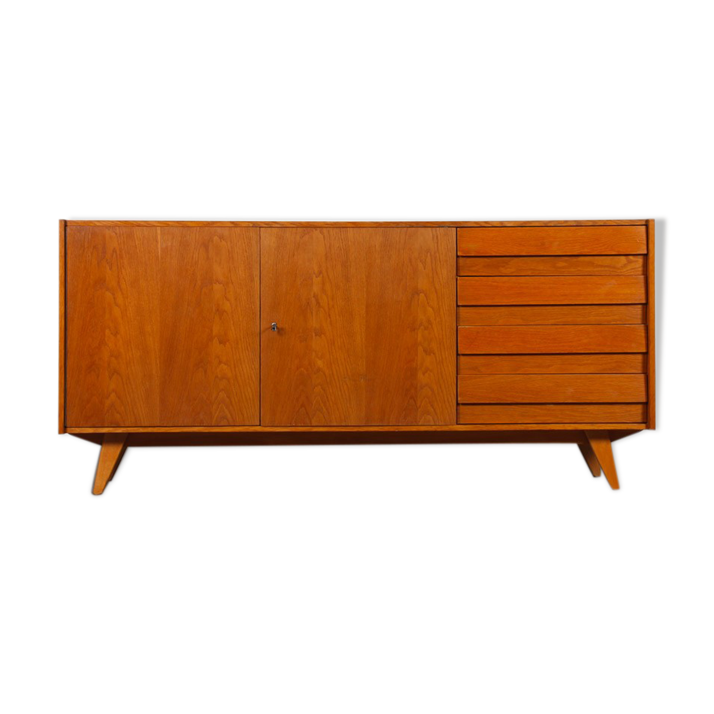 Wooden row by Jiroutek for Interier Praha, U-460, 1960