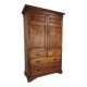 Antique Howard & Son’s Berners Street linen press – light oak, 19th century