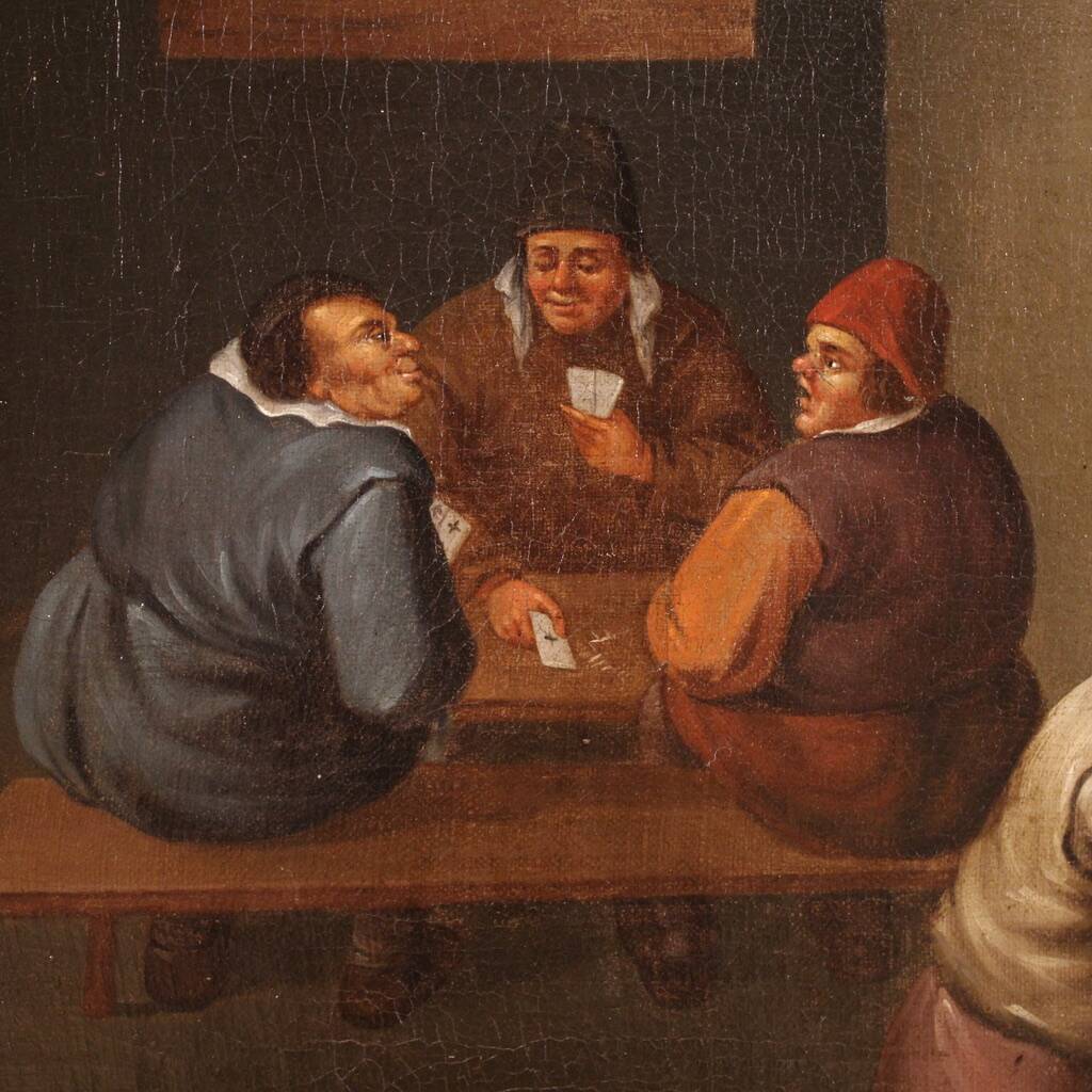 Flemish Interior Scene Painting from the 17th Century