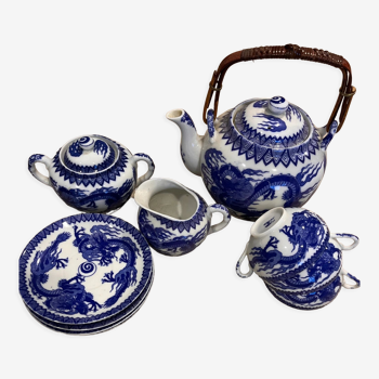 Traditional Japanese porcelain tea set