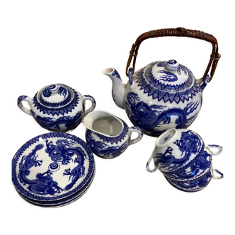 Traditional Japanese porcelain tea set