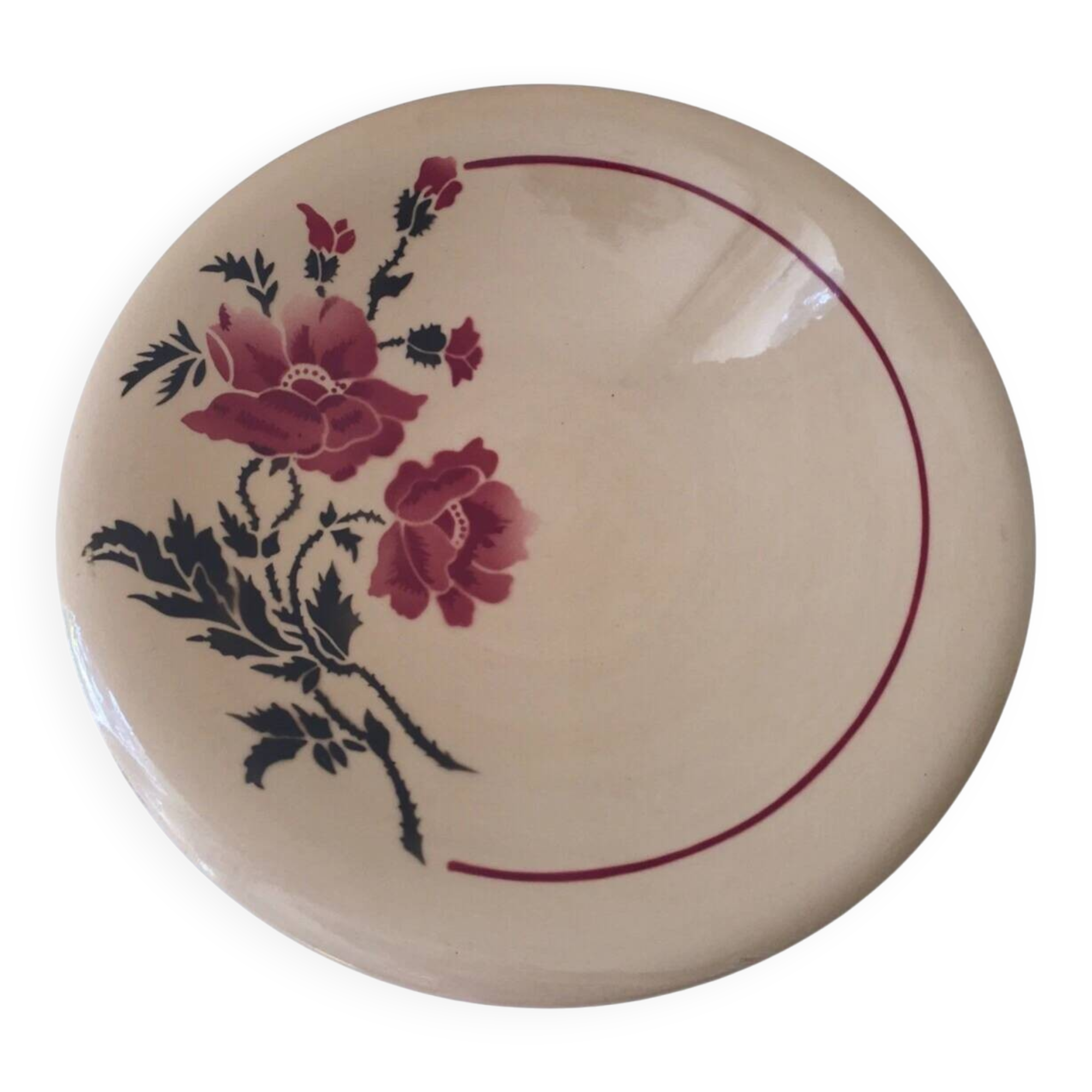 Plat creux décor fleurs
