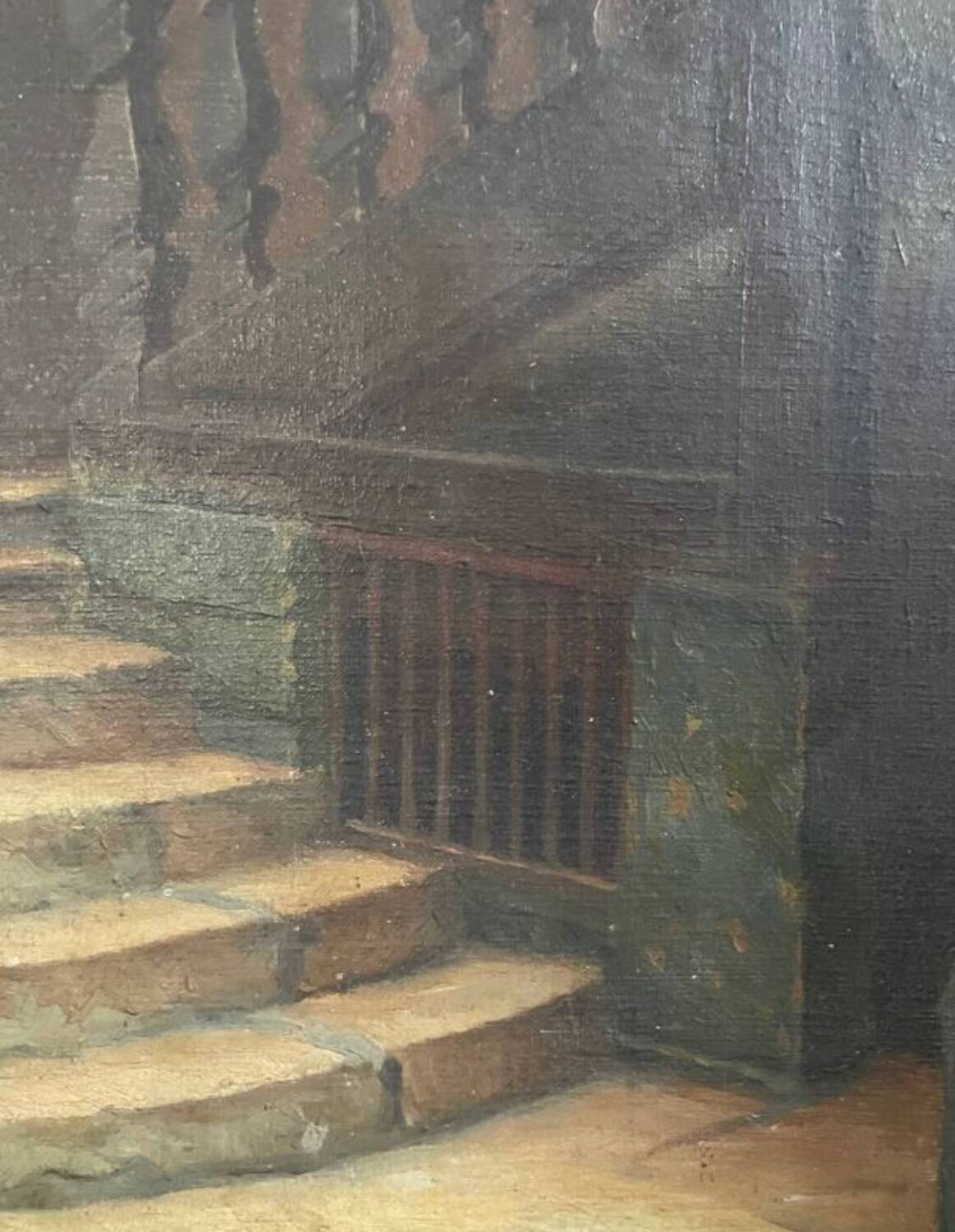 Old painting of a house in Rouen, 19th century