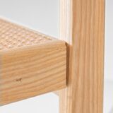 Set of four Italian oak dining chairs with Vienna straw seats, 1970s