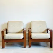 Vintage Danish teak easy chairs
