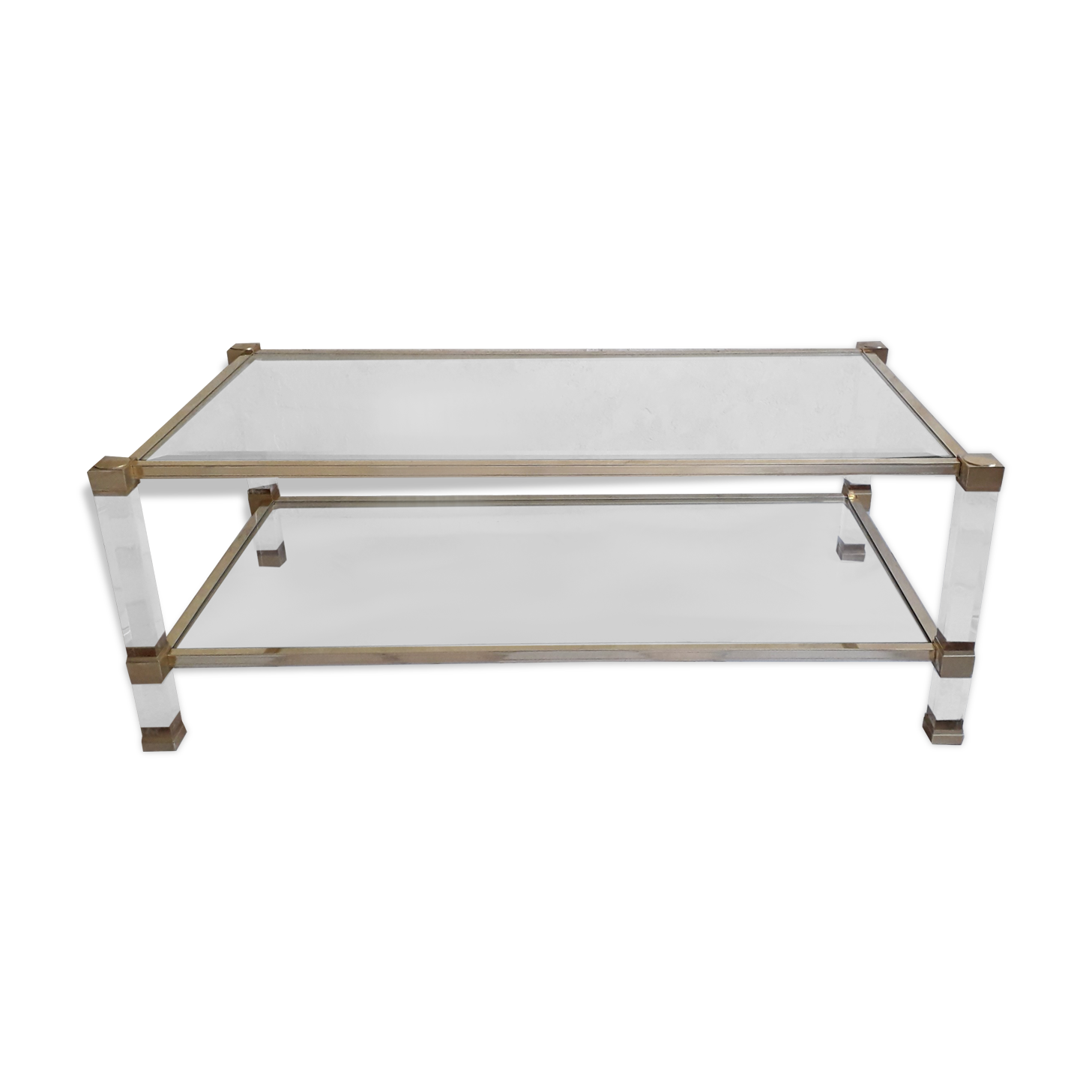 Table basse Pierre Vandel modèle Altu, Altuglas et verre