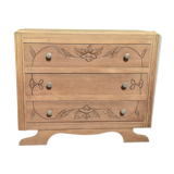 Chest of drawers 3 drawers art deco wood raw