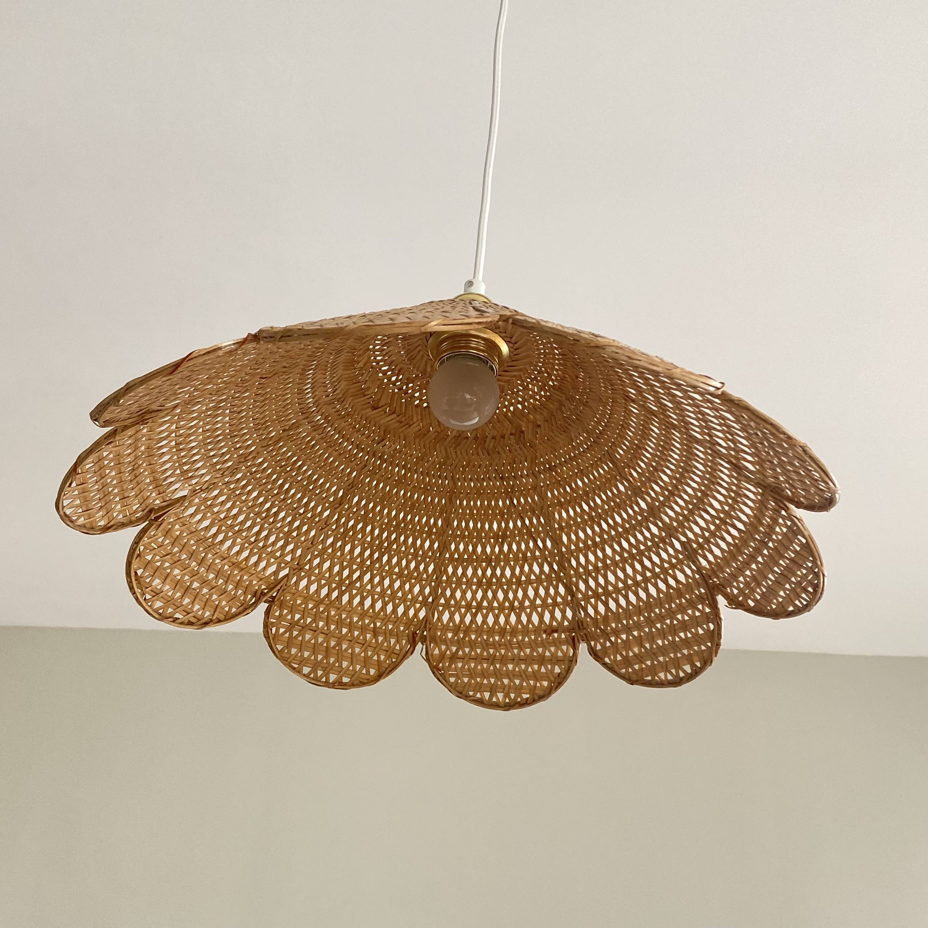 Vintage rattan chandelier pendant light decoration