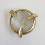 Ashtray glass and gilded brass