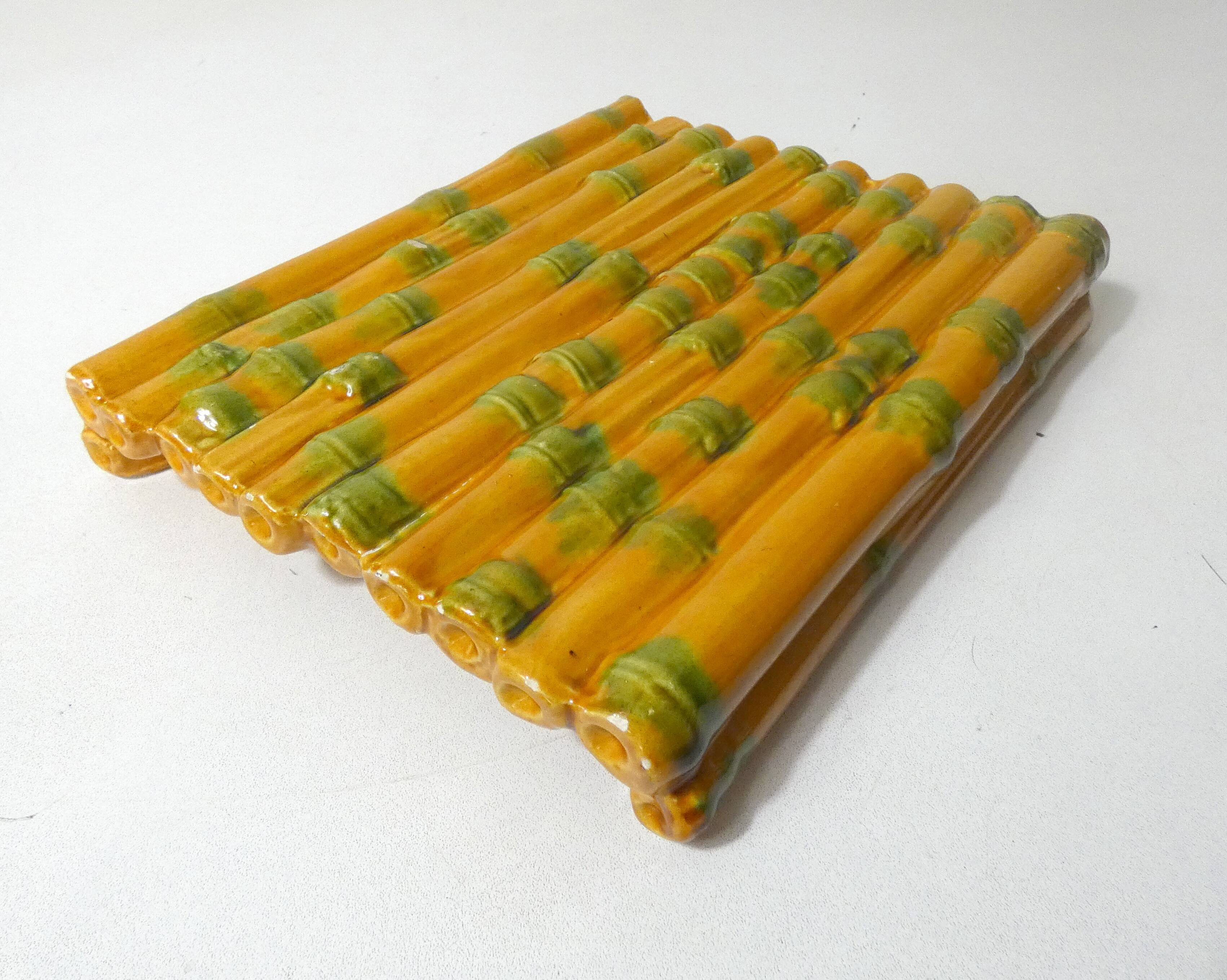 Vintage Vallauris barbotine cheese dish