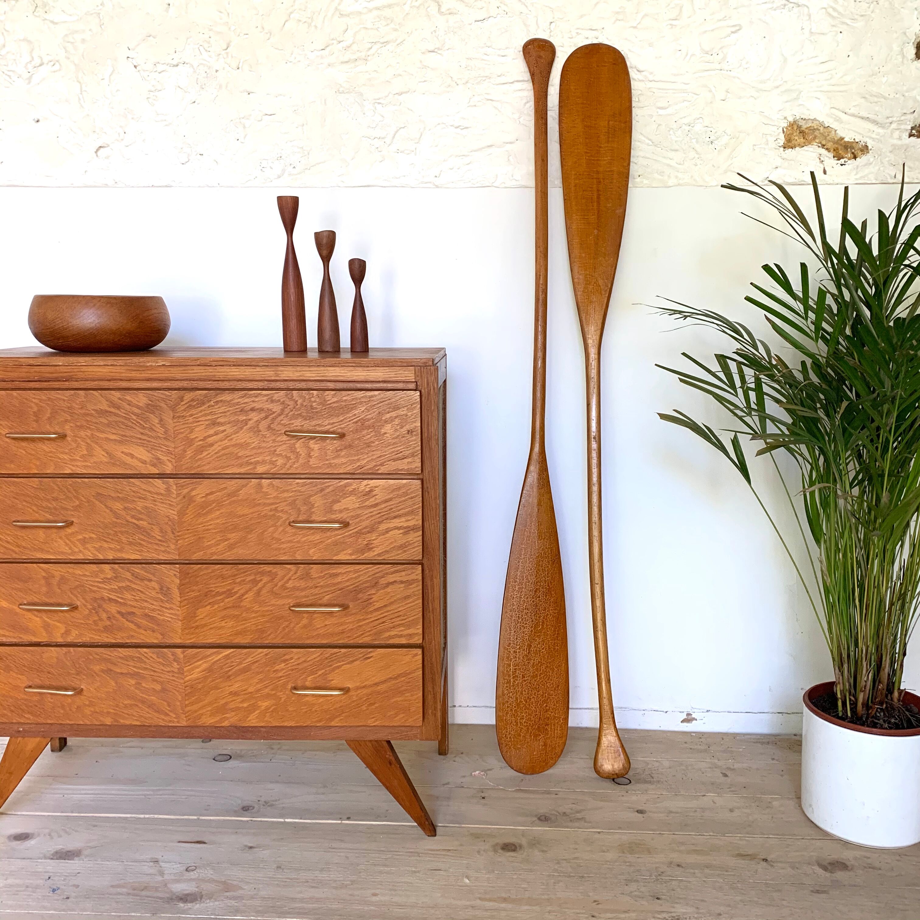 Lot of 2 paddles canoe vintage