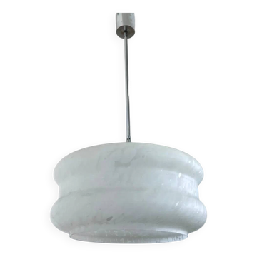 Design White art Glass pendant by Karel Volf, Czechoslovakia, 1970s