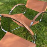 Pair of chrome armchairs, vintage circa 70