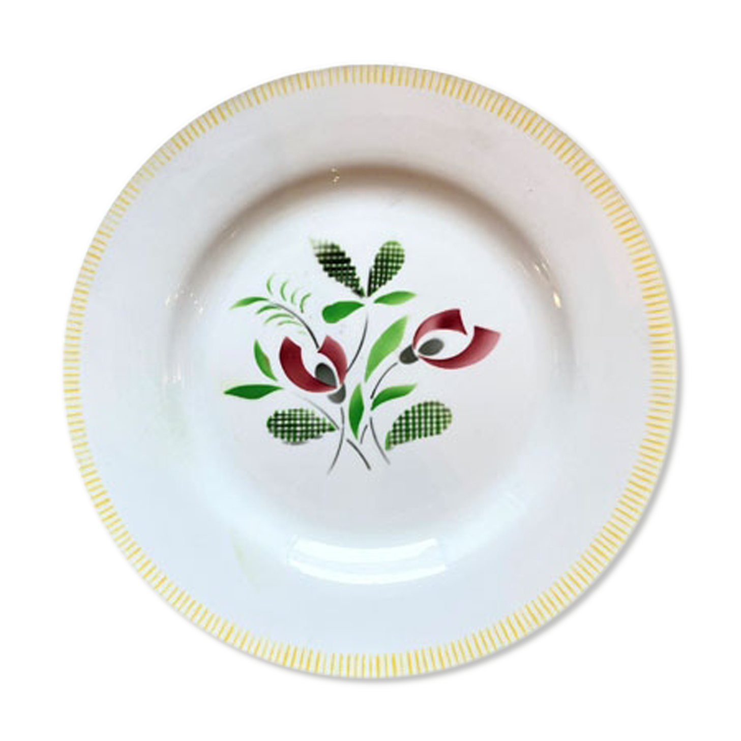 Flat plate in earthenware "Pablo", Digoin – Sarreguemines