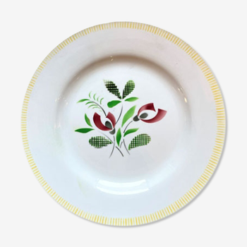 Flat plate in earthenware "Pablo", Digoin – Sarreguemines