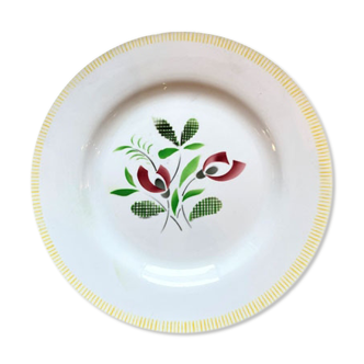 Flat plate in earthenware "Pablo", Digoin – Sarreguemines