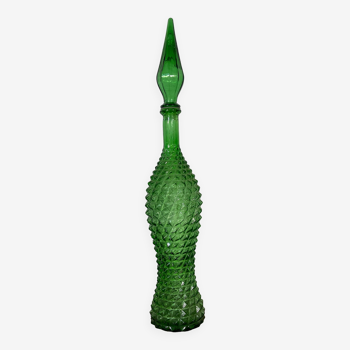 Green carafe Empoli glass, 60s