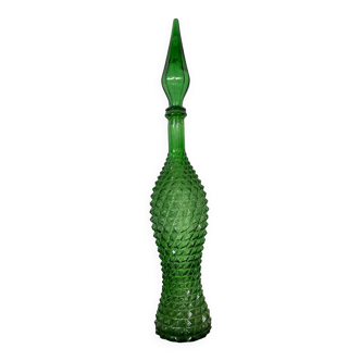 Green carafe Empoli glass, 60s