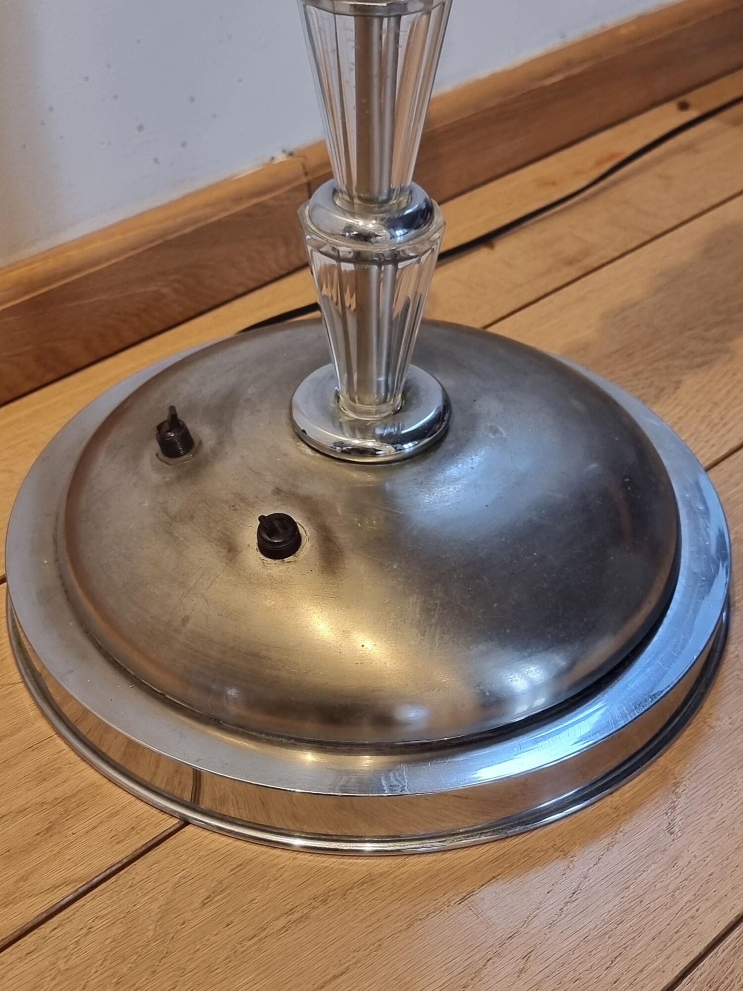 White glass floor lamp 40s