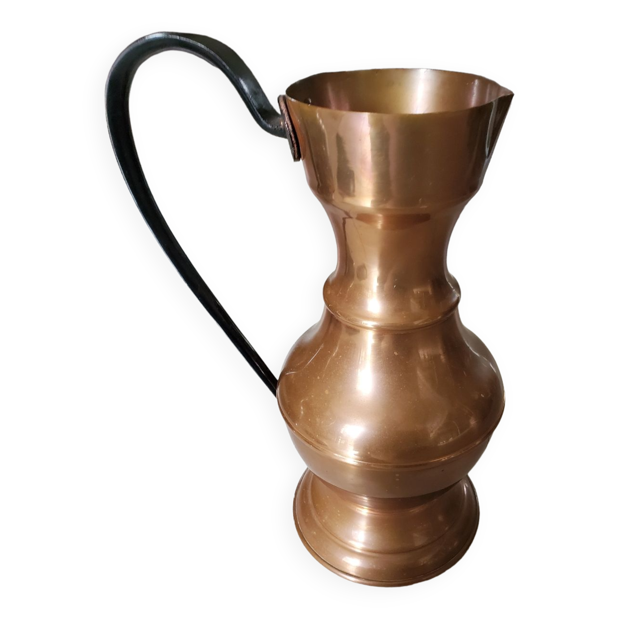 Copper jug with iron handle