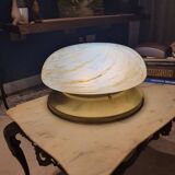 Vintage Midcentury flush mount ceiling lamp in caramel Murano glass | MCM swirl hand-crafted lighting | Retro home decor lamp | Cozy ambient