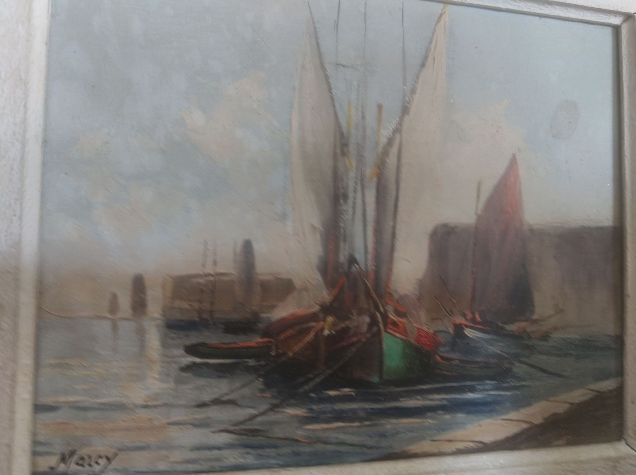 Tableau marine vers 1940 par Claude Marcy