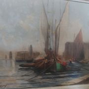 Tableau marine vers 1940 par Claude Marcy