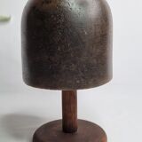 Old solid wood hat shape on foot, 1900