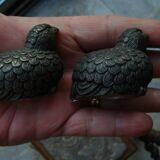 Art Deco quail salt cellars