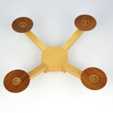 Four-pointed wooden candle holder, Denmark from the 1970s