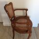 Fauteuil bois merisier et cannage