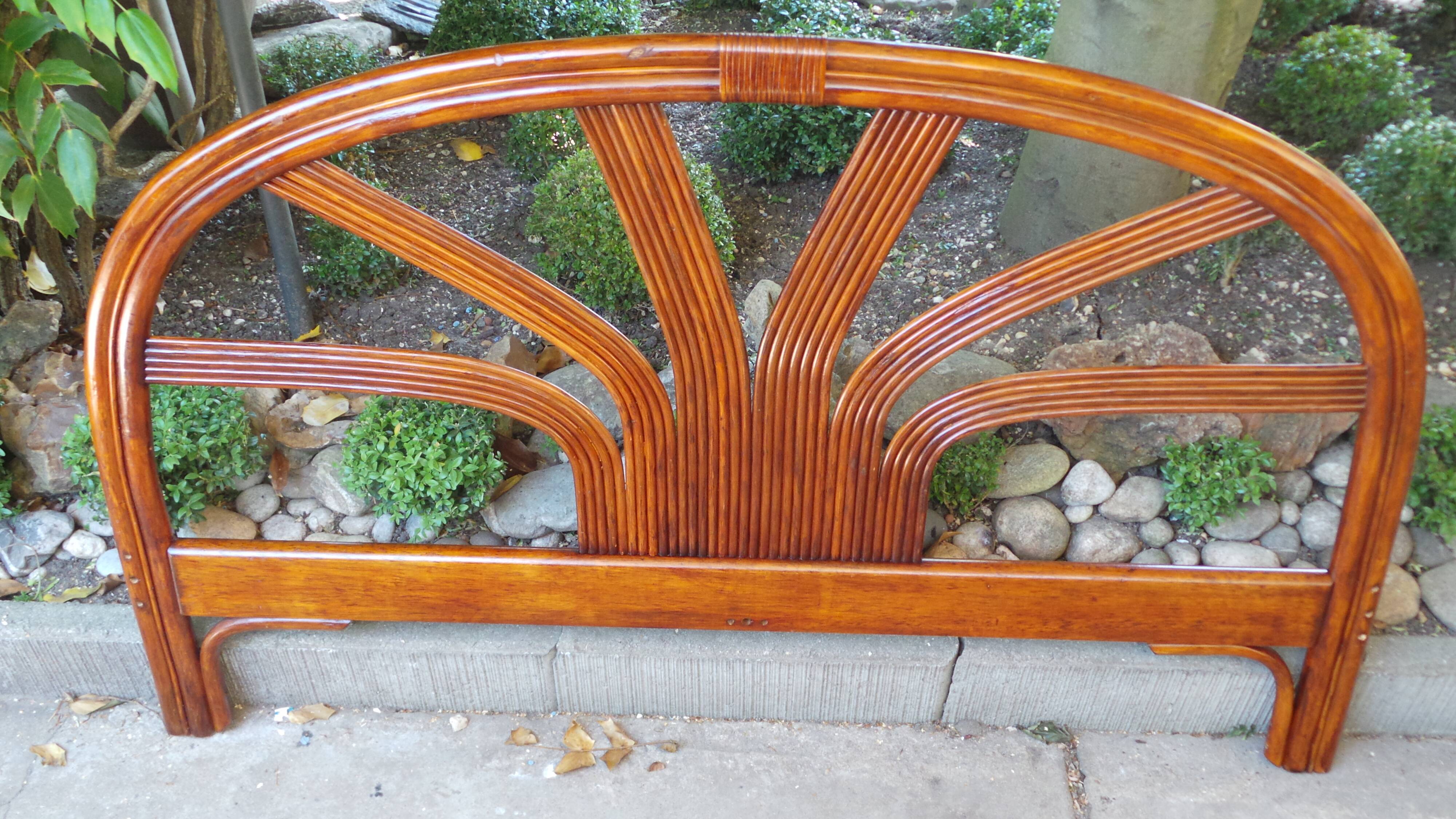 Vintage rattan headboard