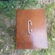 Old wooden transport trunk vintage jouan material #a653