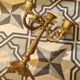 5-light chandelier, bronze candle holder