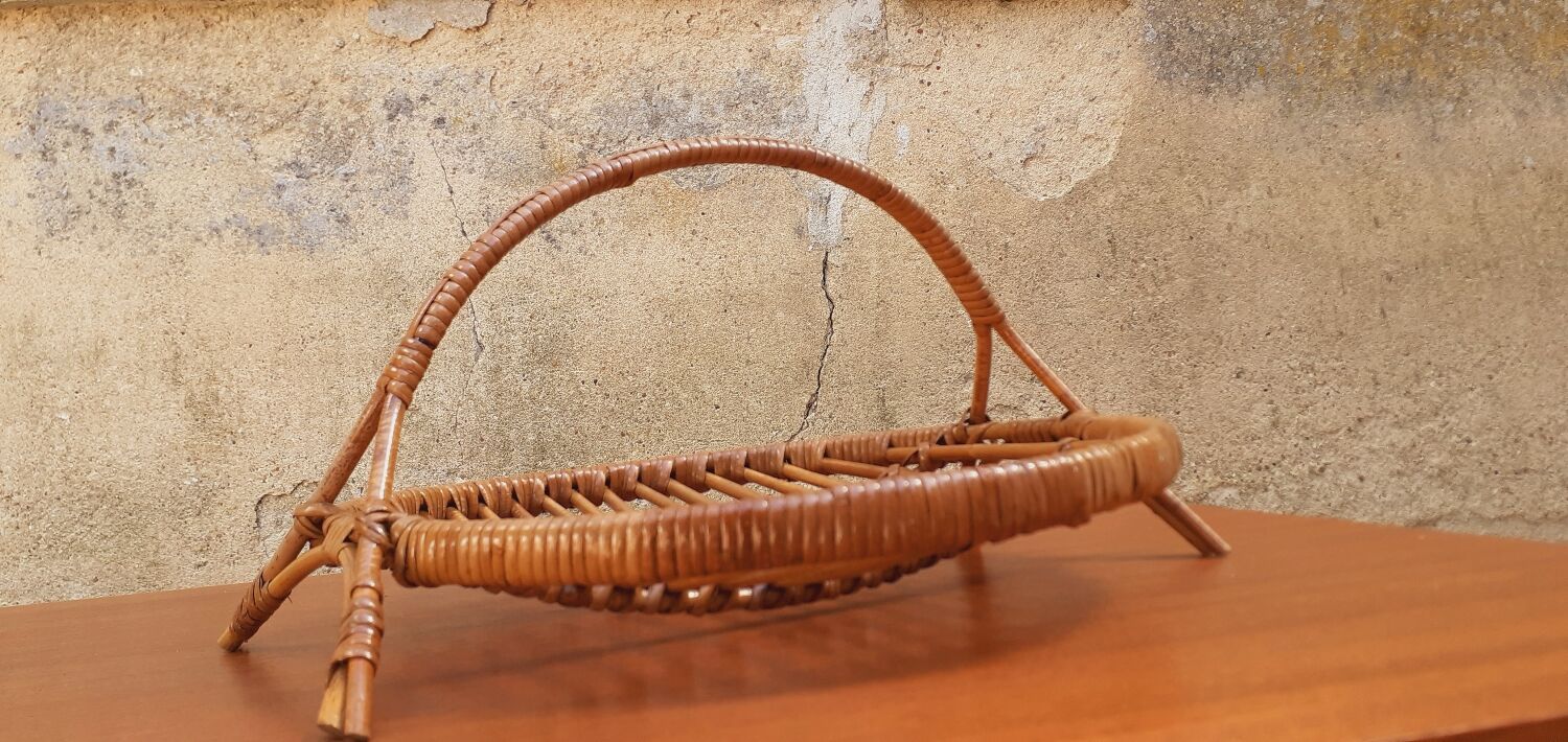 Vintage fruit cup year 50 rattan